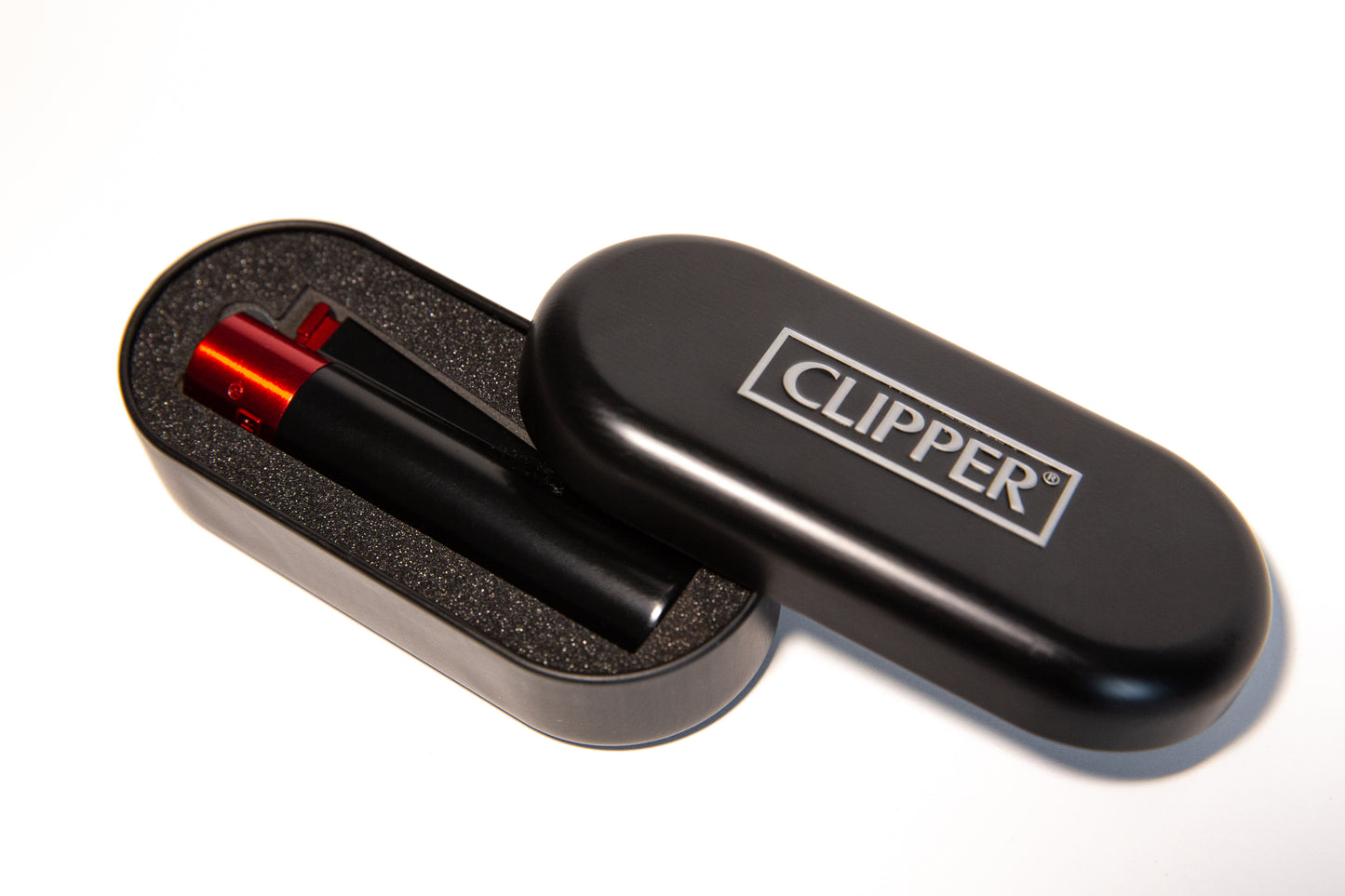 Clipper Metall mit Gravur | Black & Lava