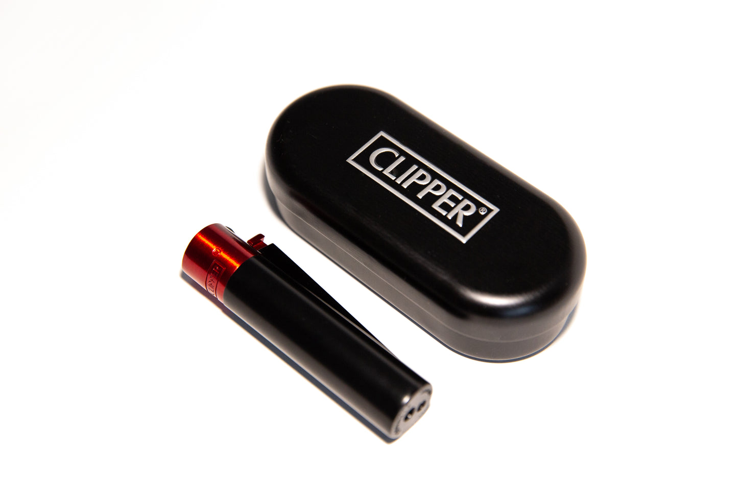 Clipper Metall mit Gravur | Black & Lava