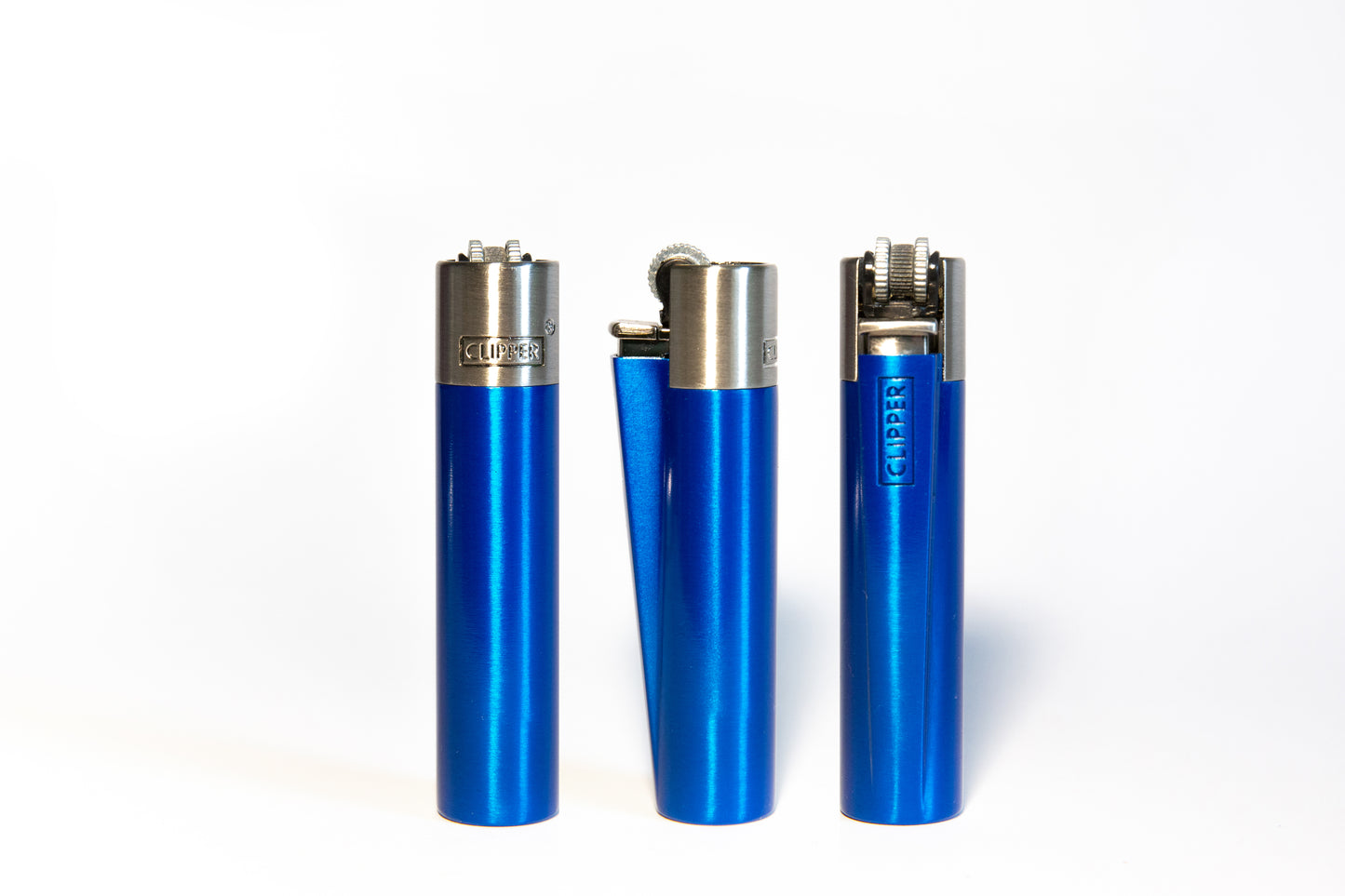 Clipper Metall mit Gravur | Blue & Silver