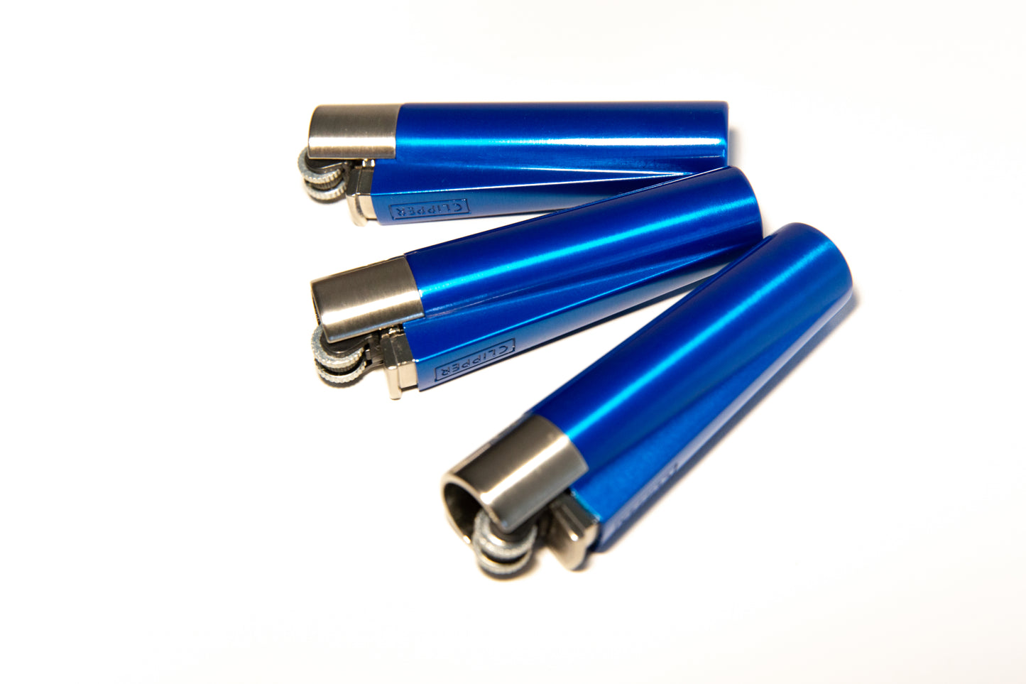 Clipper Metall mit Gravur | Blue & Silver